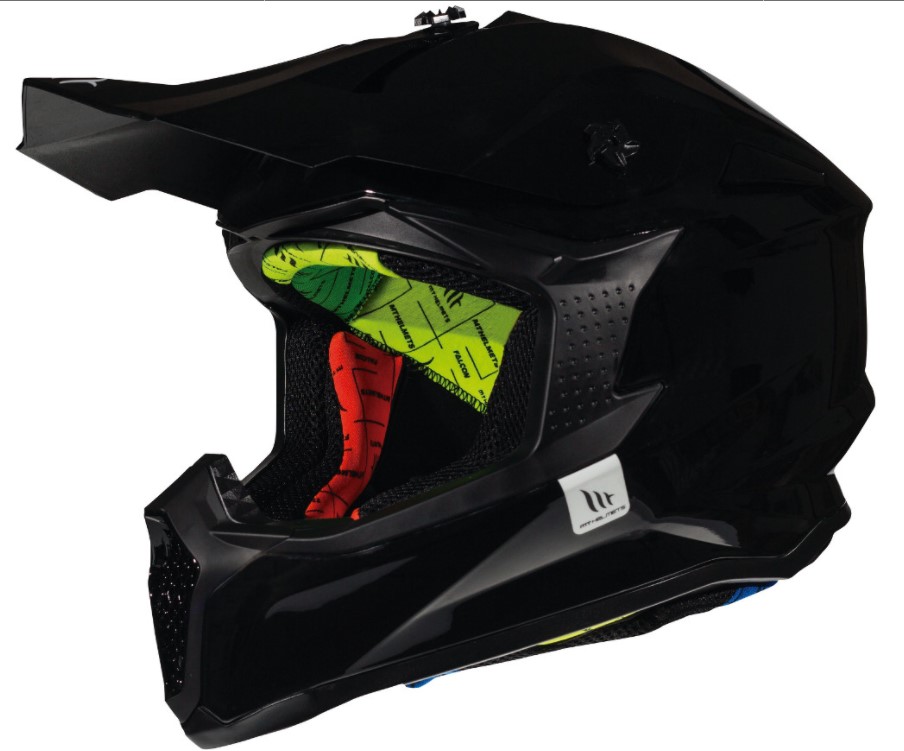 Casco Cross MT FALCON SOLID A1 Negro Brillo