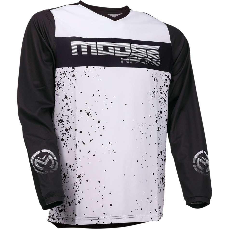 Camiseta MOOSE Qualifier™ Cross/Enduro Negro/Blanco