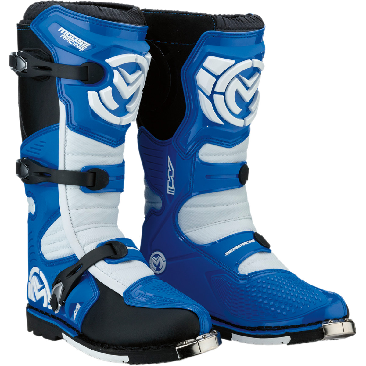 Botas MOOSE RACING Cross y Enduro S18 HI-VIZ Blanca/Negra/Azul