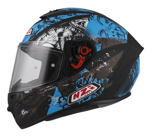 Casco NZI Trendy JUNGLE BLACK&SKY BLUE