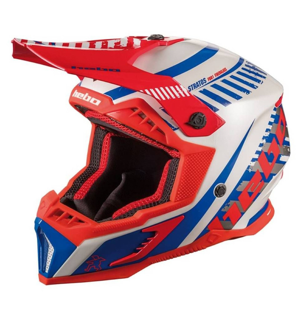 Casco HEBO MX STRATOS Cross Fibra Blanco