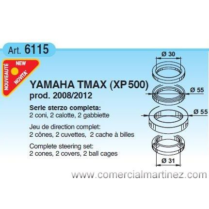 Cazoletas de dirección Yamaha TMax 500 '08-'12 1