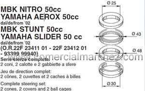 Cazoletas de dirección Yamaha Aerox 50 02/16 1