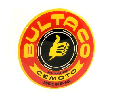 Anagrama depósito Bultaco Amarillo y Rojo