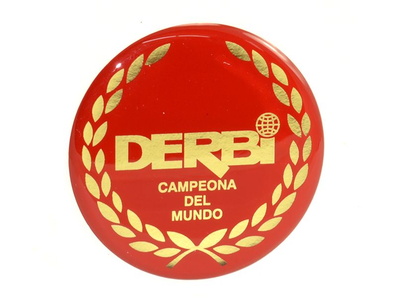 Anagrama depósito Derbi Rojo 50mm. Resina Flexible