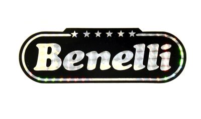 Adhesivo Benelli Reflectante Stilo Retro 140 x 45mm.