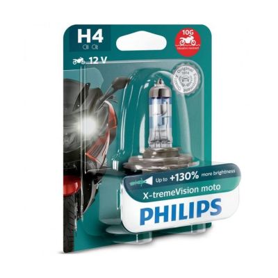 Lámpara PHILIPS Halógena H4 12v 60/55w X-Treme Vision Moto +130%