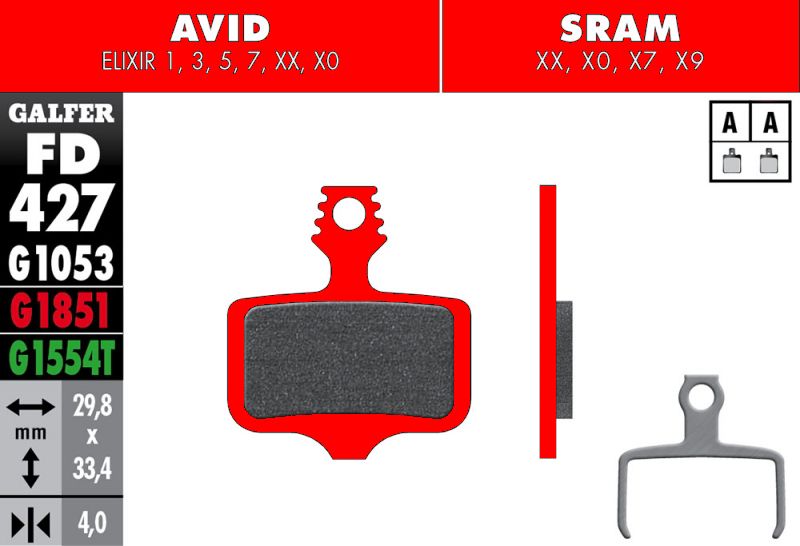 Pastillas freno disco MTB Galfer Bike FD 427 Serie Advanced
