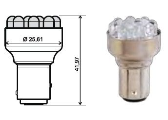 Lámpara 12V 21/5W LED Luz Roja