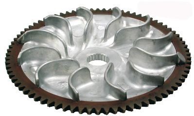 Detalle de la semipolea para Aprilia, Derbi, Gilera y Piaggio 125cc