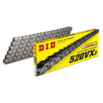 Cadena D.I.D. X-Ring 520 VX3 118 pasos Negra (enganche clip)