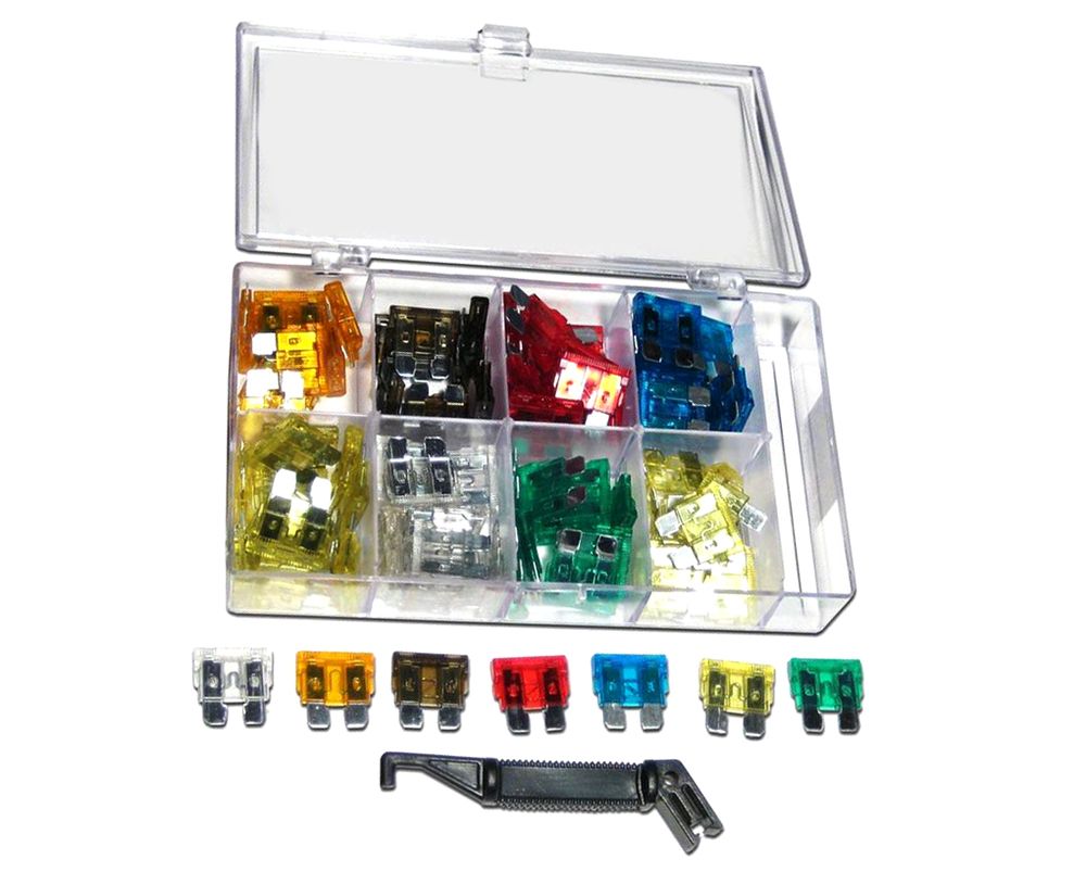 Caja surtido de fusibles mini, 100 Piezas