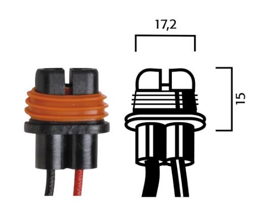 Portalámparas para bombillas H8 / H9 / H11 con cable