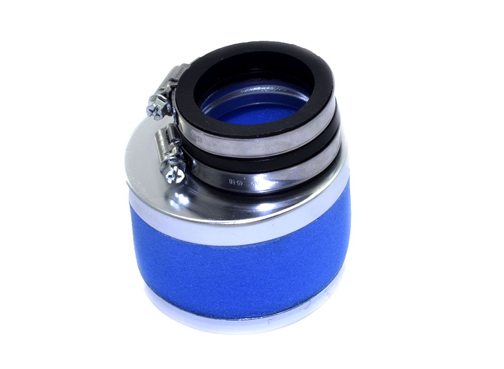 Filtro de Aire para carburador de 28 boca D.48mm, Azul. 1