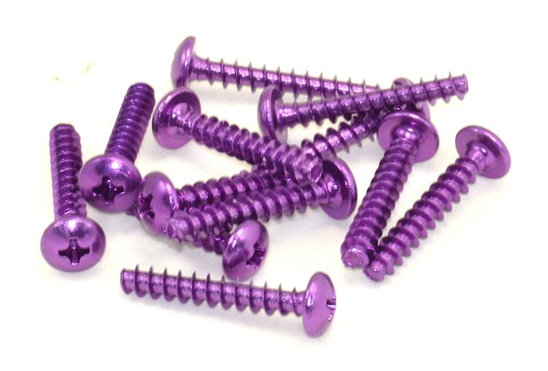 Kit 12 Tornillos de aluminio rosca chapa M5 x 30 Lilas - OFERTA!