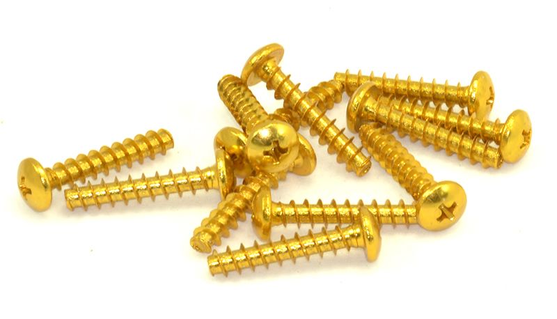 Kit 12 Tornillos de aluminio rosca chapa M6 x 30 Oro - OFERTA!