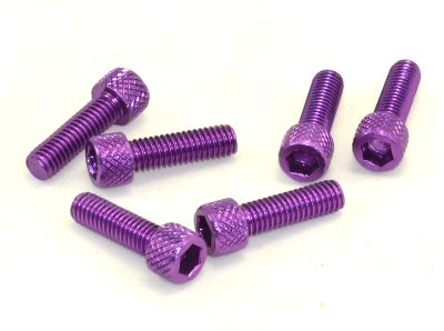 Kit 6 Tornillos de aluminio Allen M 6 x 20 Lilas