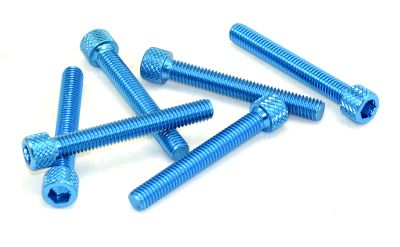 Kit 6 Tornillos de aluminio Allen M 6 x 45 Azules