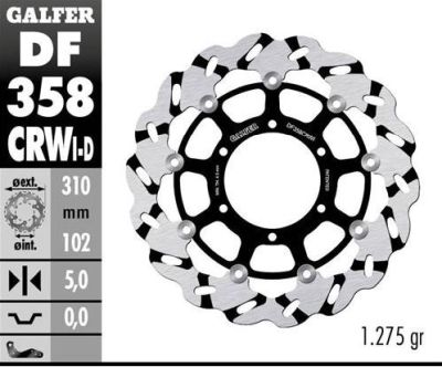 Disco de freno Galfer DF358CRWI