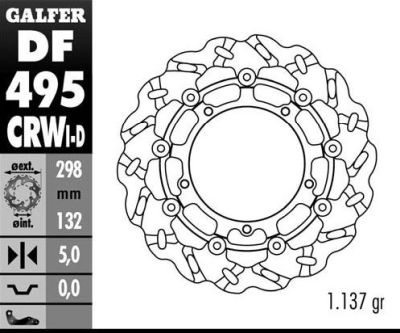 Disco de freno Galfer DF495CRWI