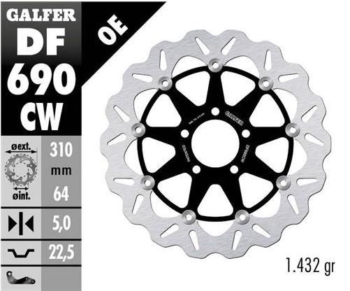 Disco de freno Galfer DF690CW