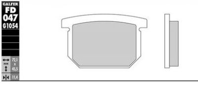 Pastillas de freno Galfer FD047G1651 Compuesto Semi Metálico