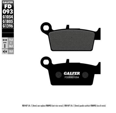 Pastillas de freno Galfer FD093G1054 Compuesto Semi Metal