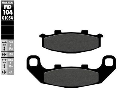 Pastillas de freno Galfer FD104G1054 Compuesto Semi Metal