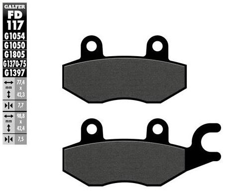 Pastillas de freno Galfer FD117G1050 Compuesto Scooter