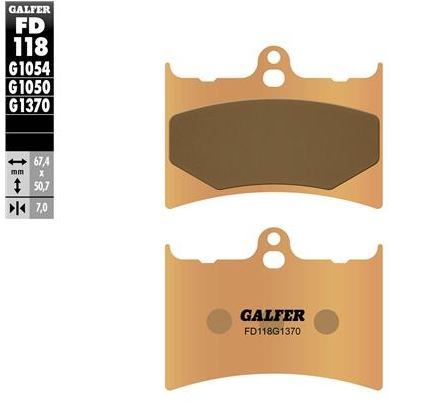 Pastillas de freno Galfer FD118G1370 Compuesto Sinter Street