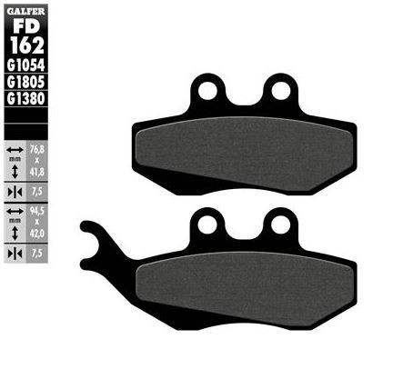 Pastillas de freno Galfer FD162G1054 Compuesto Semi Metal