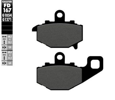 Pastillas de freno Galfer FD167G1054 Compuesto Semi Metal