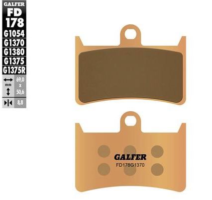 Pastillas de freno Galfer FD178G1370 Compuesto Sinter Street