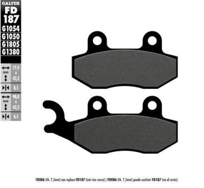 Pastillas de freno Galfer FD187G1050 Compuesto Semi Metal