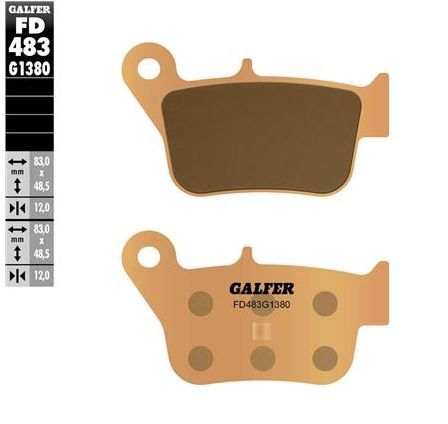 Pastillas de freno Galfer FD483G1380 Compuesto Sinter Scooter