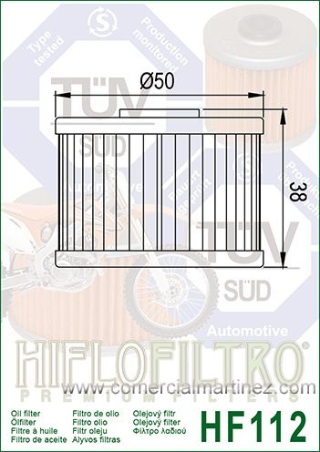 Filtro Aceite Hiflofiltro HF112 1