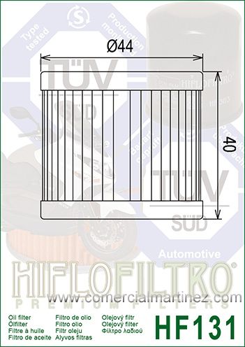 Filtro Aceite Hiflofiltro HF131 1