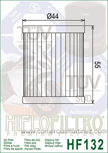 Filtro Aceite Hiflofiltro HF132 (HF972) 1