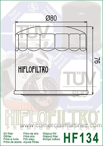 Filtro Aceite Hiflofiltro HF134 1