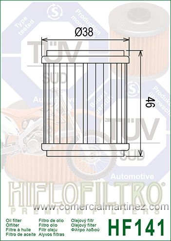 Filtro Aceite Hiflofiltro HF141 1