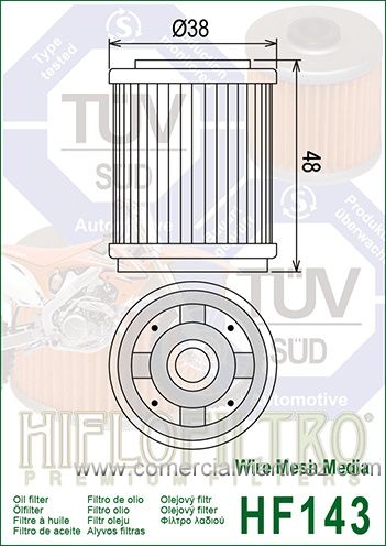 Filtro Aceite Hiflofiltro HF143 1