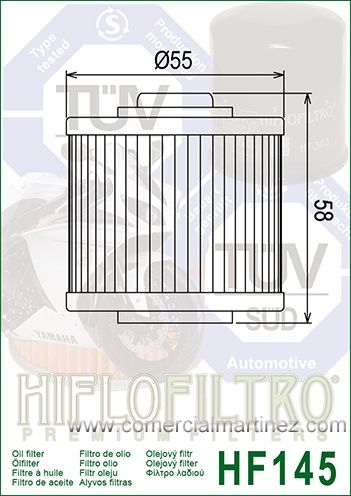 Filtro Aceite Hiflofiltro HF145 1