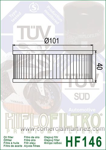 Filtro Aceite Hiflofiltro HF146 1