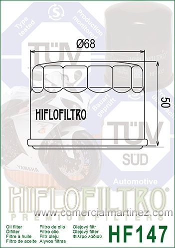 Filtro Aceite Hiflofiltro HF147 1