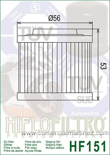Filtro Aceite Hiflofiltro HF151 1