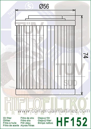 Filtro Aceite Hiflofiltro HF152 1