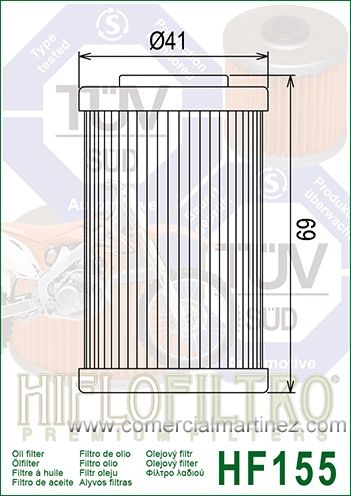 Filtro Aceite Hiflofiltro HF155 1