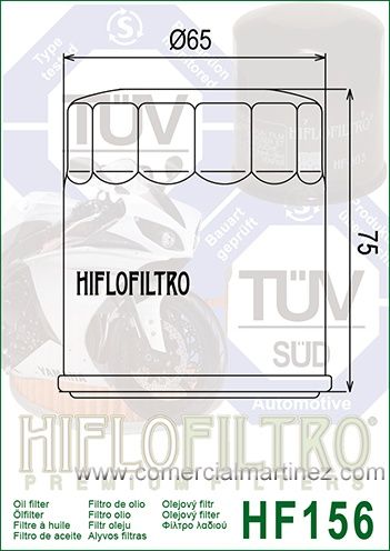 Filtro Aceite Hiflofiltro HF156 1