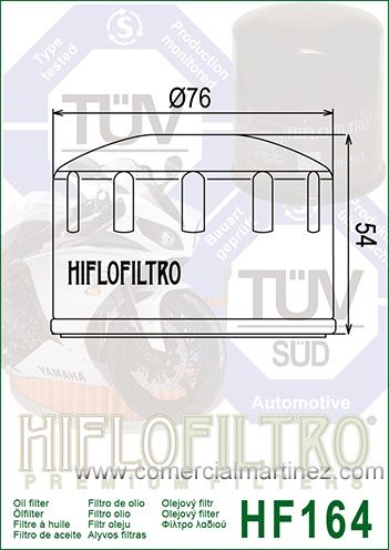 Filtro Aceite Hiflofiltro HF164 1