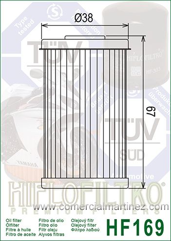 Filtro Aceite Hiflofiltro HF169 1